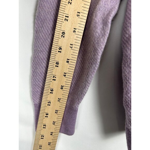 Vineyard Vines Women's Sweater 1/4 Zip 100% Extra Fine Merino Woll Large Purple - Picture 6 of 13